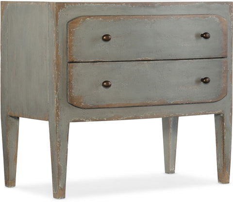 Hooker Furniture Bedroom Ciao Bella Two-Drawer Nightstand- Speckled Gray