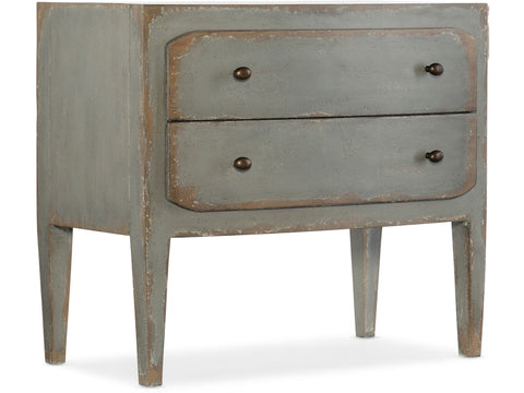 Hooker Furniture Bedroom Ciao Bella Two-Drawer Nightstand- Speckled Gray