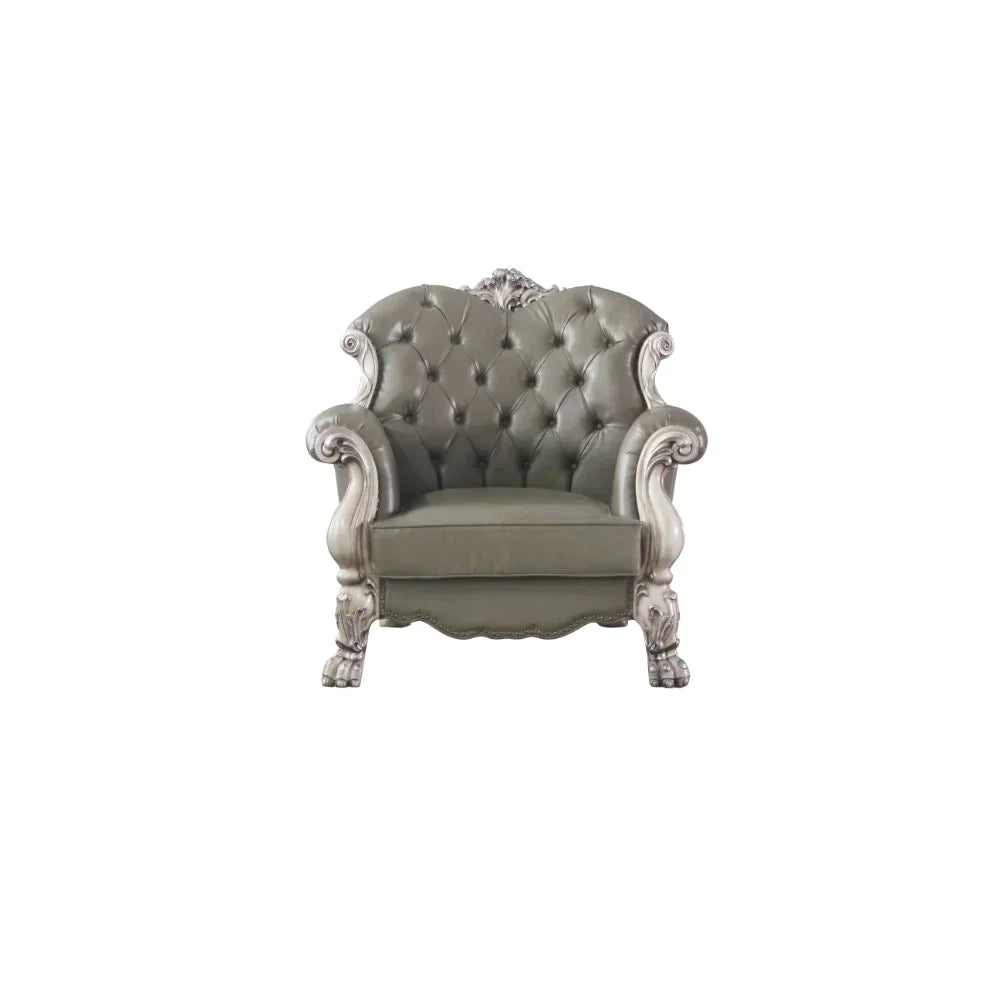 Dresden Vintage Bone White & PU Chair Model 58177 By ACME Furniture