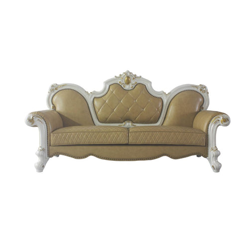 ACME Picardy Butterscotch PU & Antique Pearl Finish Picardy Sofa Model 58210