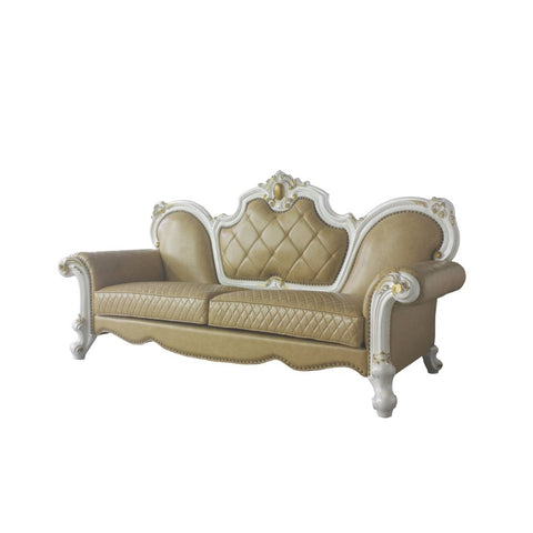 ACME Picardy Butterscotch PU & Antique Pearl Finish Picardy Sofa Model 58210