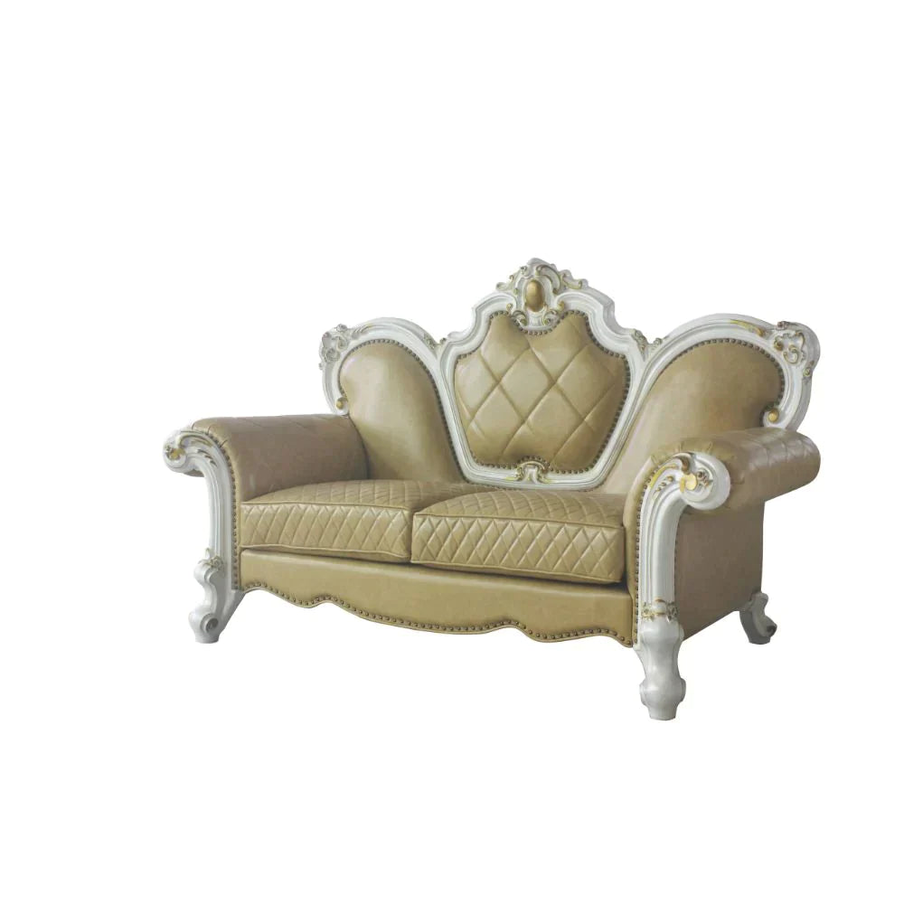 Picardy Antique Pearl & Butterscotch PU Loveseat Model 58211 By ACME Furniture