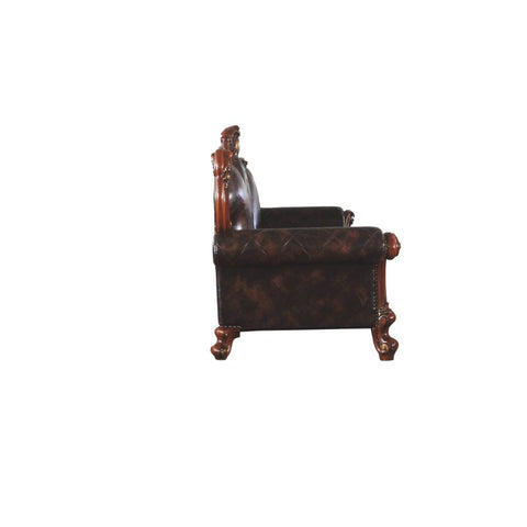 ACME Picardy PU & Honey Oak Finish Picardy Sofa Model 58220