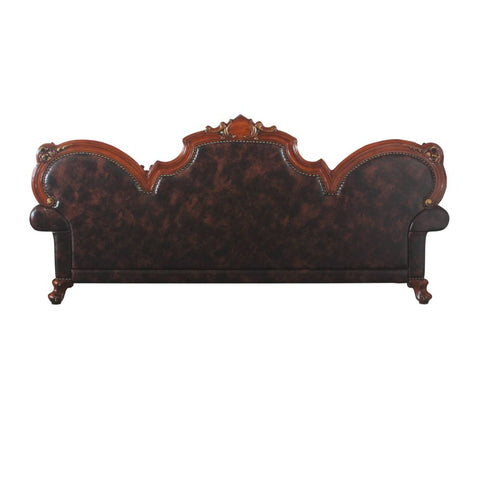 ACME Picardy PU & Honey Oak Finish Picardy Sofa Model 58220