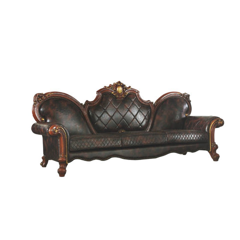 ACME Picardy PU & Honey Oak Finish Picardy Sofa Model 58220