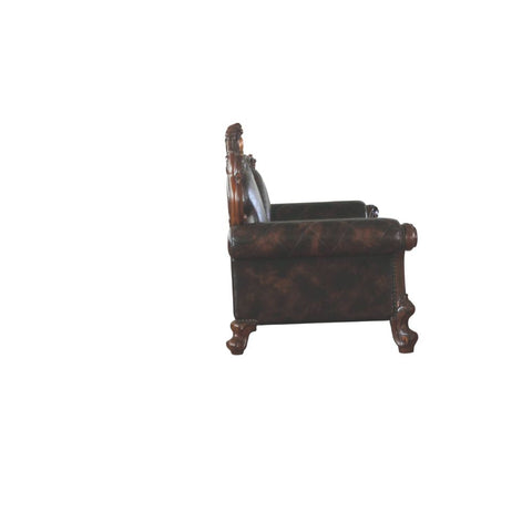 ACME Picardy PU & Honey Oak Finish Picardy Sofa Model 58221