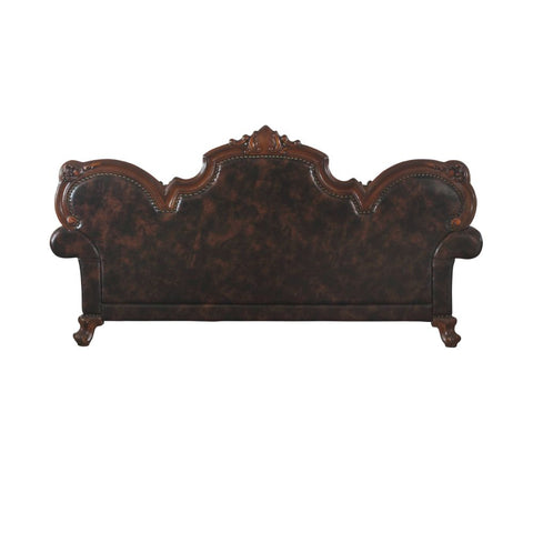 ACME Picardy PU & Honey Oak Finish Picardy Sofa Model 58221