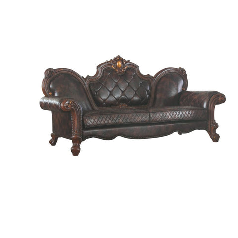 ACME Picardy PU & Honey Oak Finish Picardy Sofa Model 58221