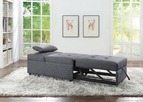 Hidalgo Gray Fabric Futon Model 58247 By ACME Furniture
