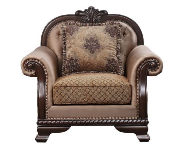 Chateau De Ville Fabric & Espresso Finish Chair Model 58267 By ACME Furniture