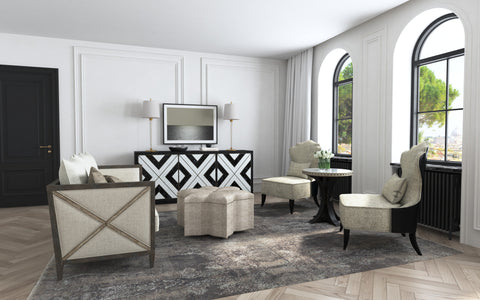 Hooker Furniture Home Entertainment Sanctuary Noir Et Blanc Entertainment Console