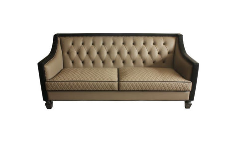 ACME House Beatrice Tan PU, Black PU & Charcoal Finish House Beatrice Sofa Model 58815