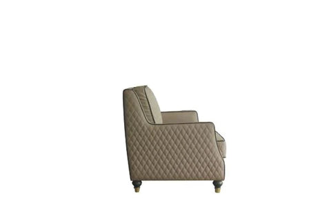 House Marchese Tan PU & Tobacco Finish Loveseat Model 58861 By ACME Furniture