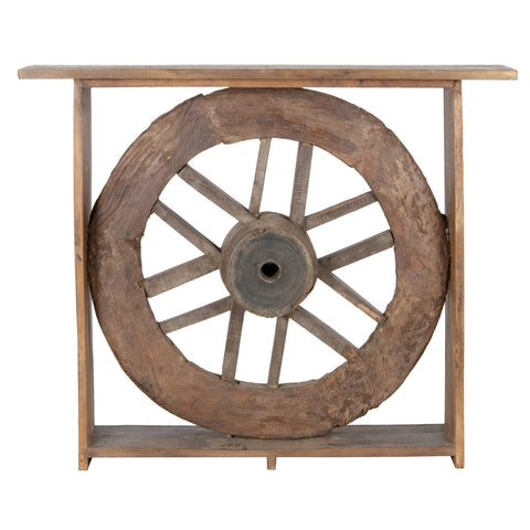 Classic Home 53" Reclaimed Wood Wheel Console Table Model 59011403