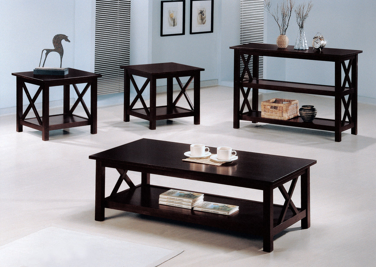 Coaster Rachelle 3-piece Occasional Table Set Deep Merlot Model 5909