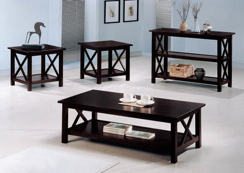 Coaster Rachelle 3-piece Occasional Table Set Deep Merlot Model 5909