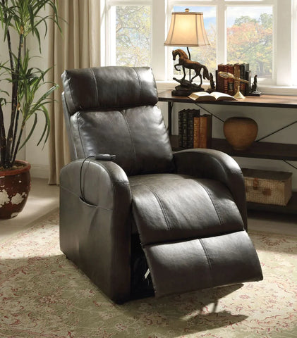Ricardo Dark Gray PU Recliner Model 59405 By ACME Furniture
