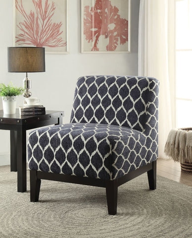 Hinte Dark Blue Chenille Accent Chair Model 59501 By ACME Furniture