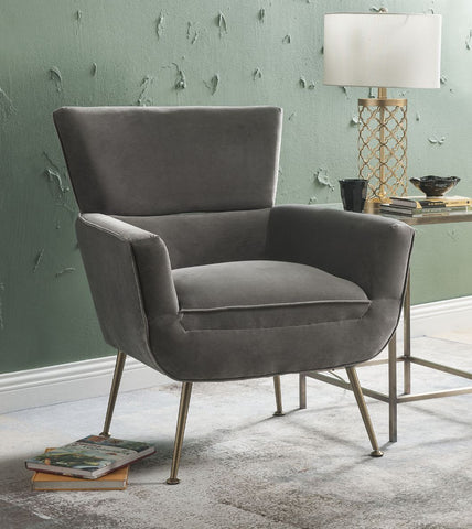 Varik Gray Velvet Accent Chair Model 59522 By ACME Furniture