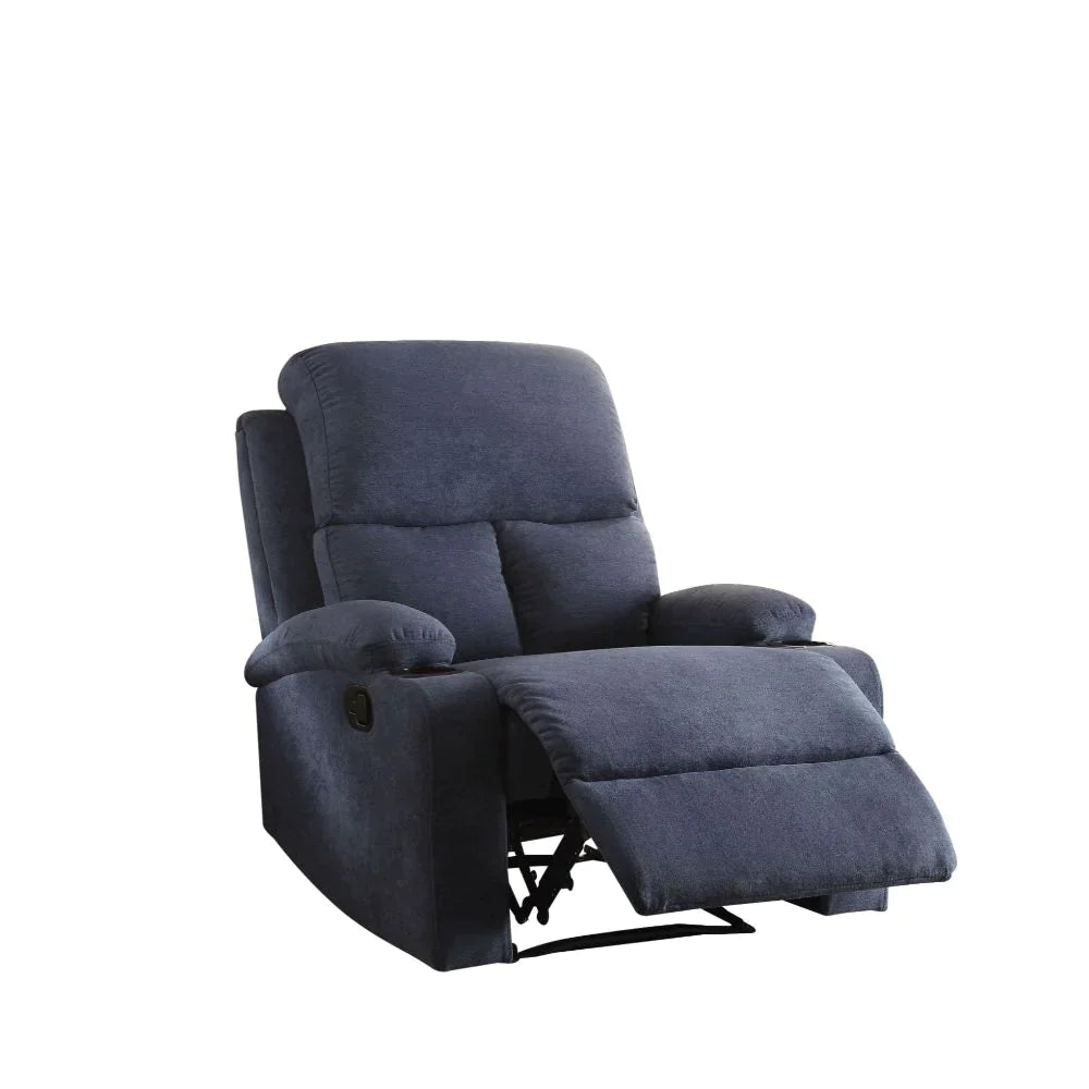 Rosia Blue Velvet Recliner Model 59545 By ACME Furniture