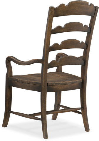 Hooker Furniture Casual Dining Hill Country Twin Sisters Ladderback Arm Chair - 2 per carton/price ea