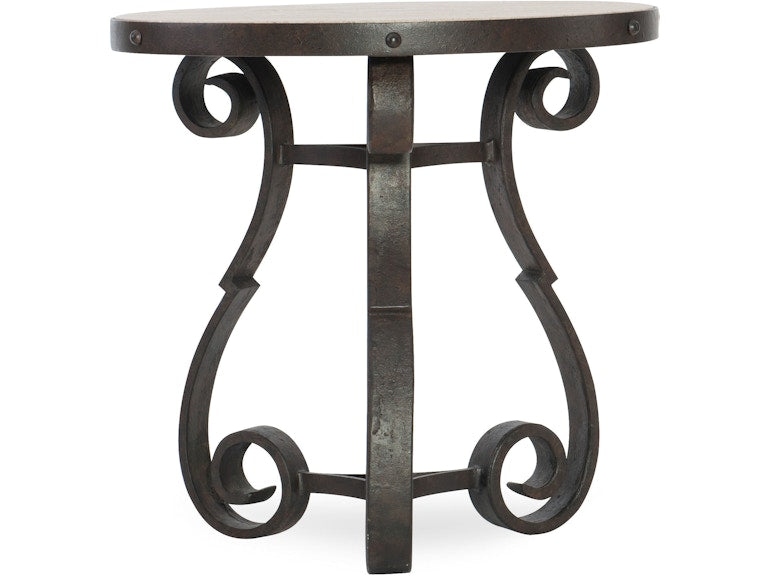 Hooker Furniture Living Room Luckenbach Metal and Stone End Table