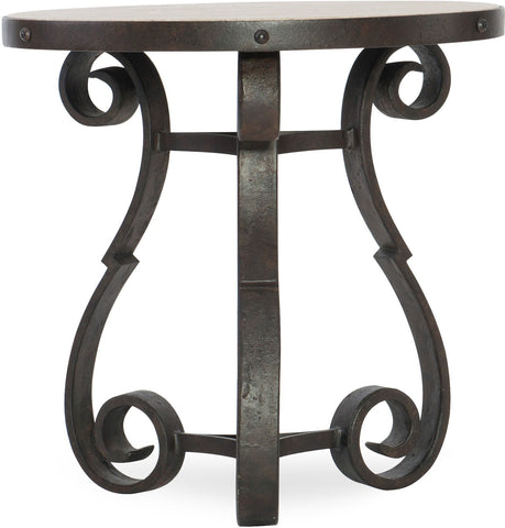 Hooker Furniture Living Room Luckenbach Metal and Stone End Table