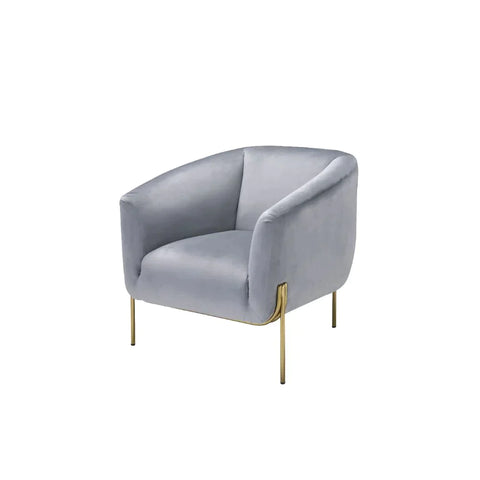 Carlson Gray Velvet & Gold Accent Chair Model 59790 By ACME Furniture