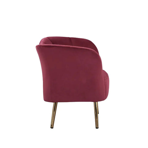 Reese Burgundy Velvet & Gold Accent Chair Model 59795 By ACME Furniture