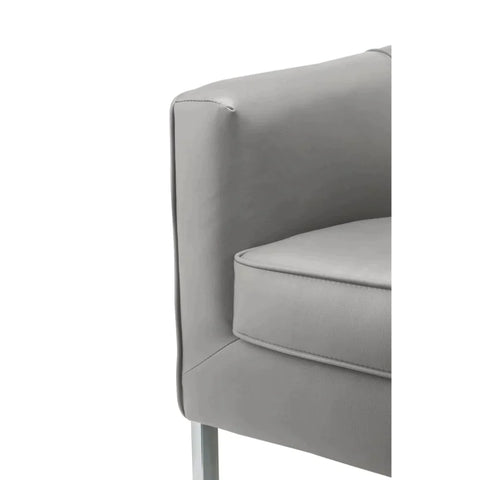Tiarnan Vintage Gray PU & Chrome Accent Chair Model 59811 By ACME Furniture