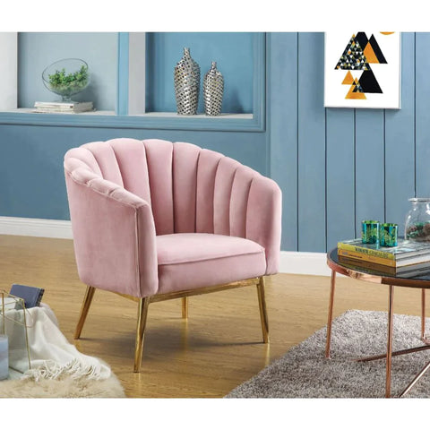 Colla Blush Pink Velvet & Gold Accent Chair Model 59814 By ACME Furniture