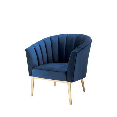 Colla Midnight Blue Velvet & Gold Accent Chair Model 59815 By ACME Furniture