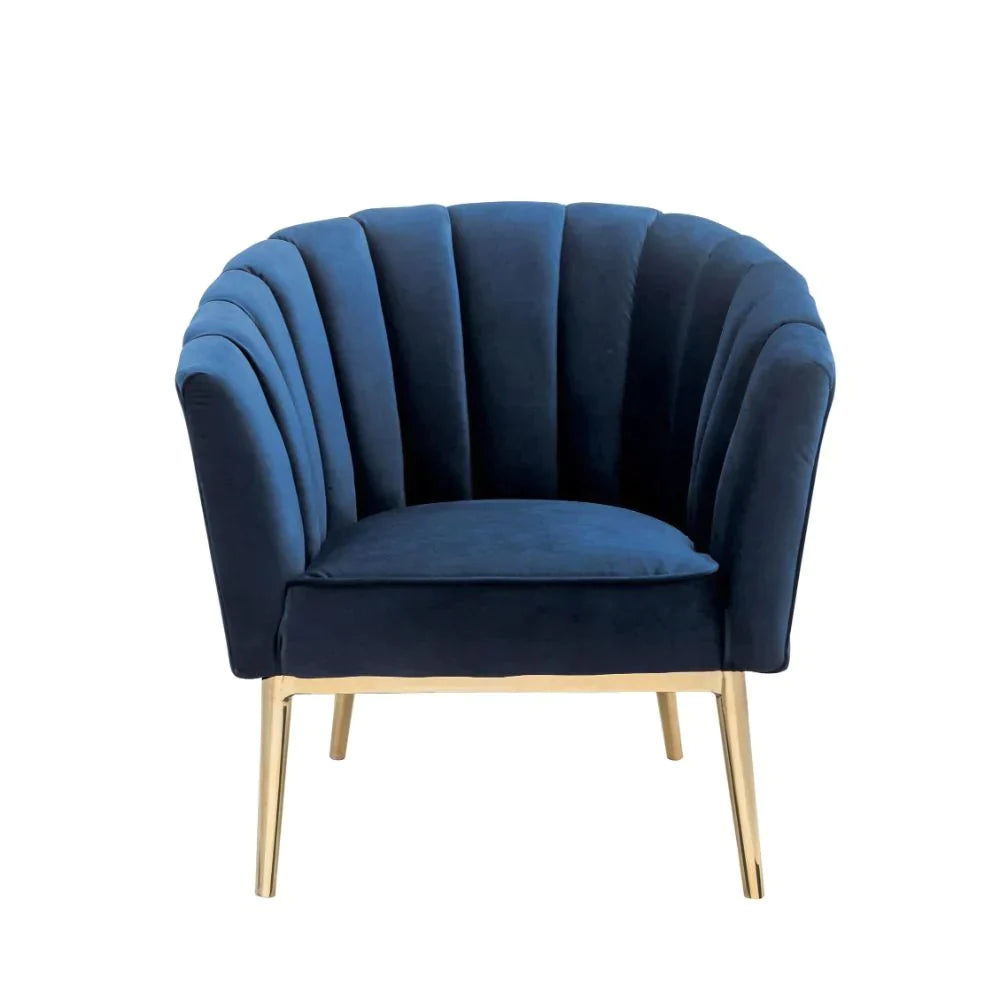 Colla Midnight Blue Velvet & Gold Accent Chair Model 59815 By ACME Furniture