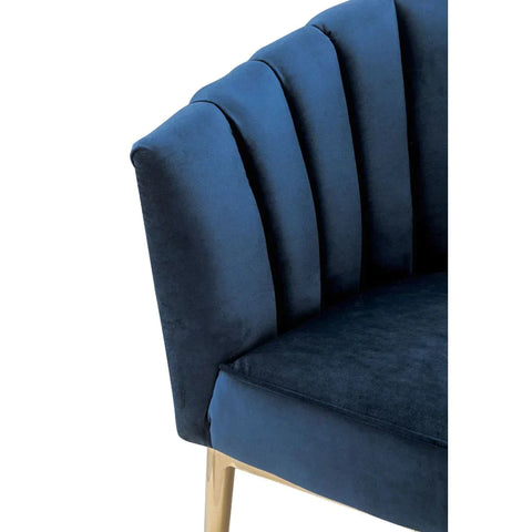 Colla Midnight Blue Velvet & Gold Accent Chair Model 59815 By ACME Furniture