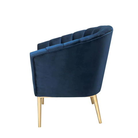 Colla Midnight Blue Velvet & Gold Accent Chair Model 59815 By ACME Furniture