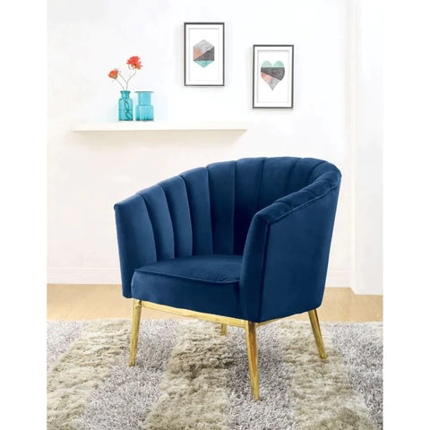 Colla Midnight Blue Velvet & Gold Accent Chair Model 59815 By ACME Furniture