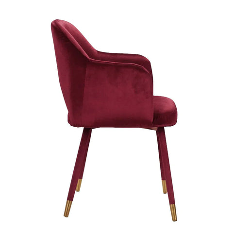 Applewood Bordeaux-Red Velvet & Gold Accent Chair Model 59850 By ACME Furniture