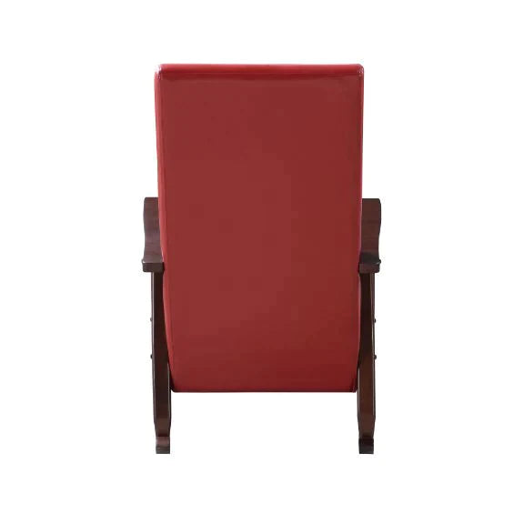 Raina Red PU & Espresso Finish Rocking Chair Model 59931 By ACME Furniture