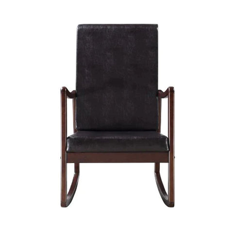 Raina Dark Brown PU & Espresso Finish Rocking Chair Model 59935 By ACME Furniture