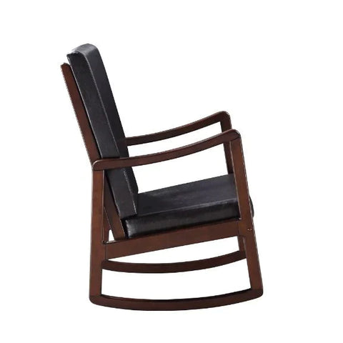 Raina Dark Brown PU & Espresso Finish Rocking Chair Model 59935 By ACME Furniture