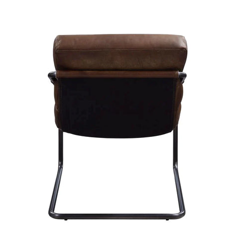 Dolgren Sahara Top Grain Leather & Matt Iron Finish Accent Chair Model 59948 By ACME Furniture
