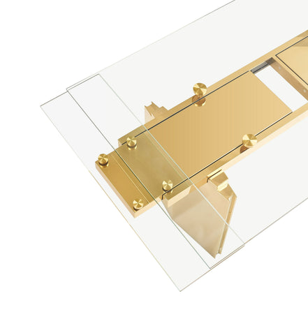 Modrest Nassim Glam Glass Extendable Dining Table Model VGZA-T105-S-GLD