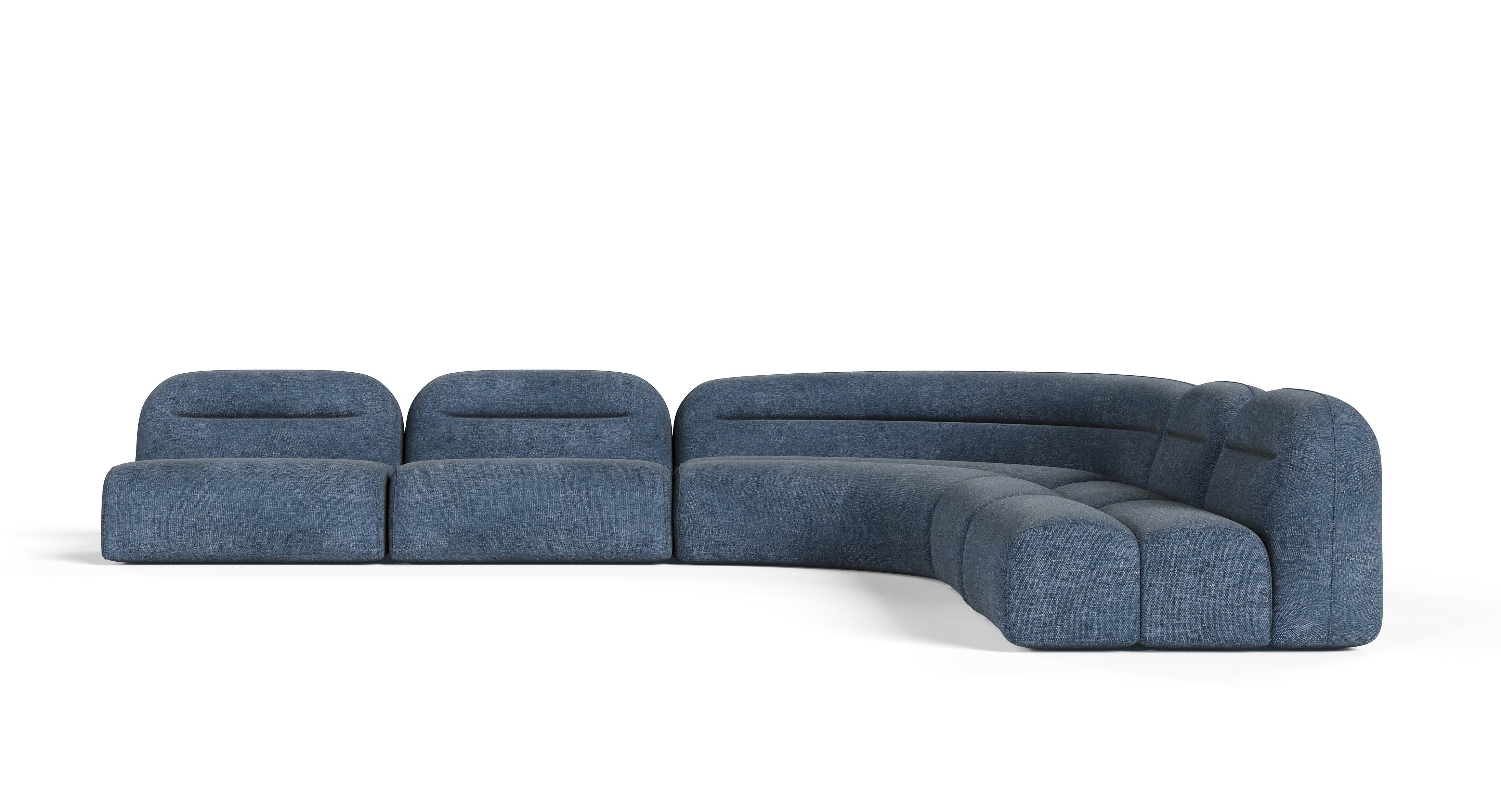 Divani Casa Forman Modern Blue Fabric Modular Sectional Sofa 5 Piece Sectional Model VGOD-ZW-23029-MOD-BLU-5-Piece Sectional