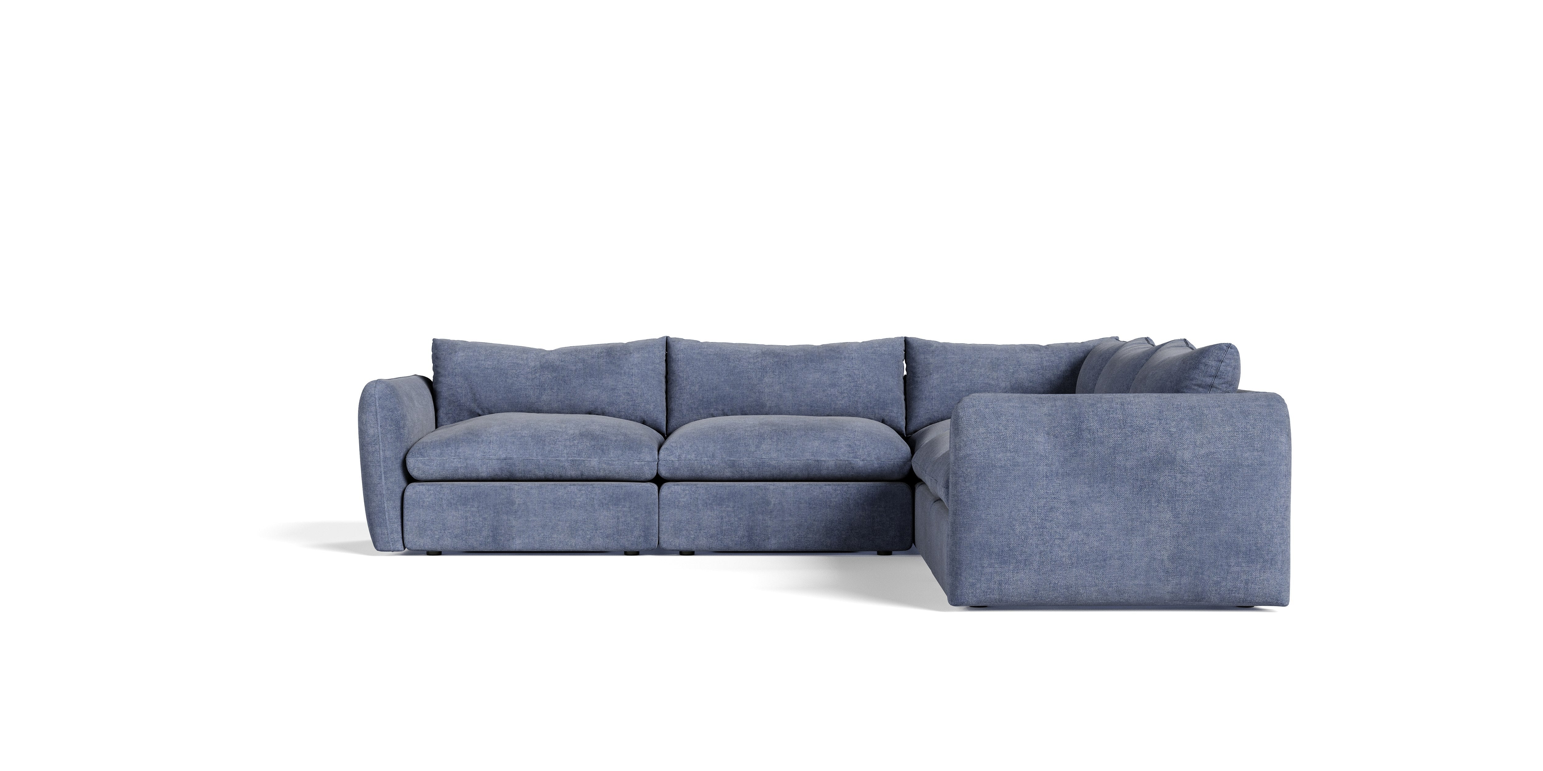 Divani Casa Kinsey Modern Blue Fabric Modular Sectional Sofa 5 Piece Sectional Model VGKK-KF.8035-MOD-NAVY-5-Piece Sectional