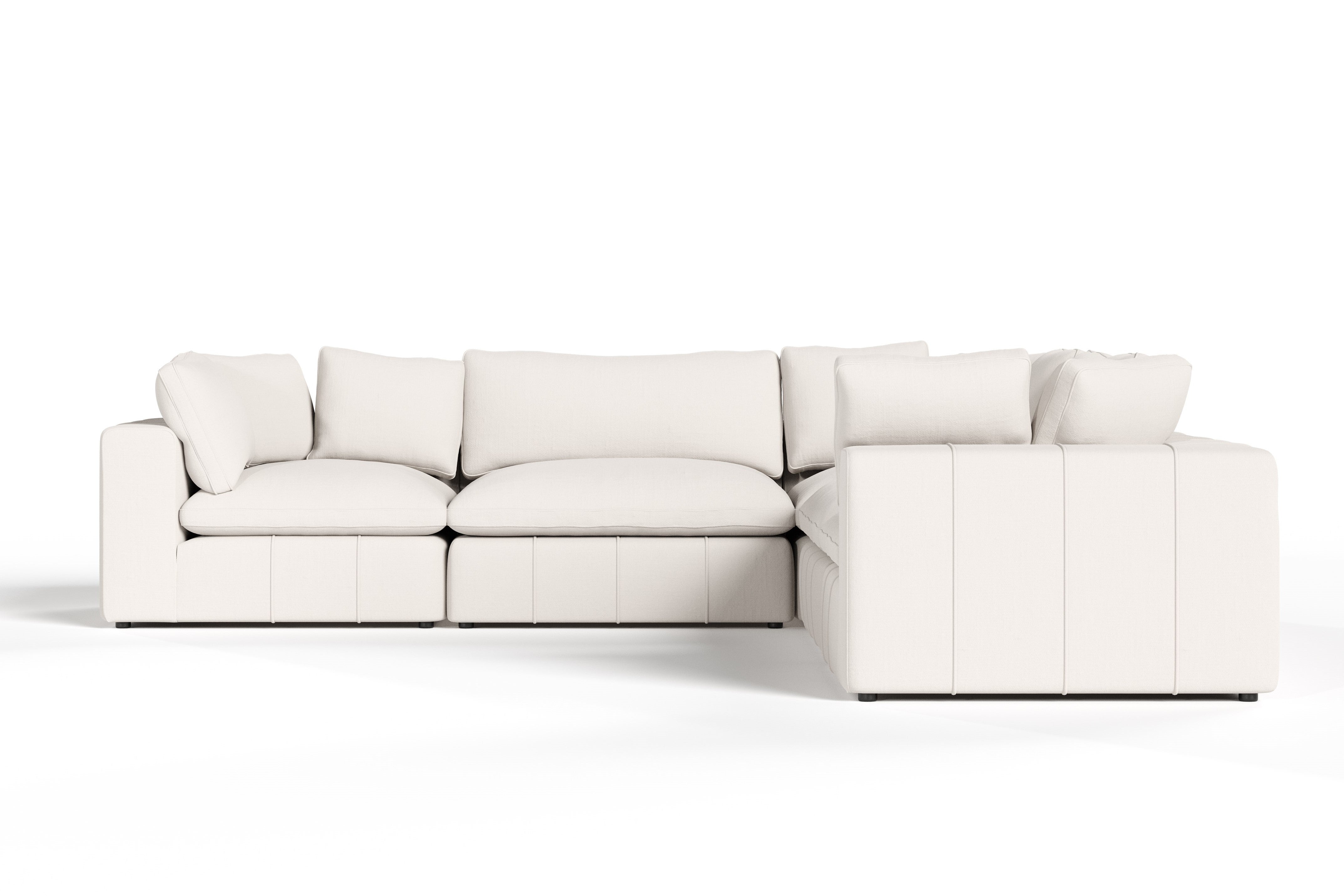 Divani Casa Vicki Modern Off White Fabric Modular Sectional 5 Piece Sectional Model VGKV-KF.8033-MOD-IVORY-5-Piece Sectional