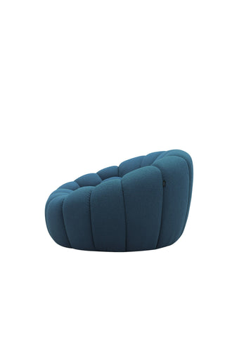 Divani Casa Yolonda Modern Curved Dark Teal Fabric Sofa Set