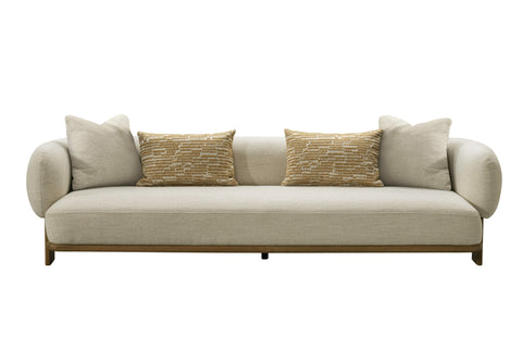 Divani Casa Optima Mid Century Modern Beige & Orange Fabric 4 Seater Sofa Model VGHM-XF559-4SOFA-BGE