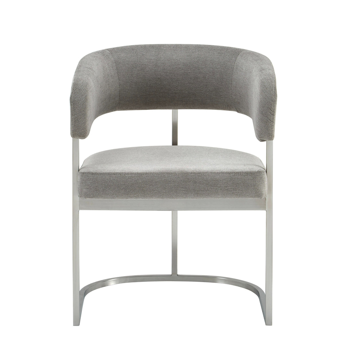 Modrest Sebastian Modern Grey Fabric & Stainless Steel Dining Chair Model VGGA-6251CH-GRY
