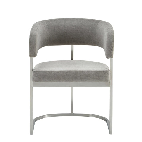 Modrest Sebastian Modern Grey Fabric & Stainless Steel Dining Chair Model VGGA-6251CH-GRY
