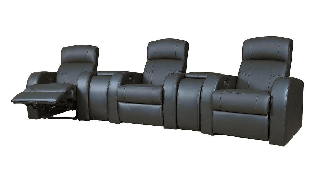 Coaster Cyrus Home Theater Upholstered Recliner Black Model 600001